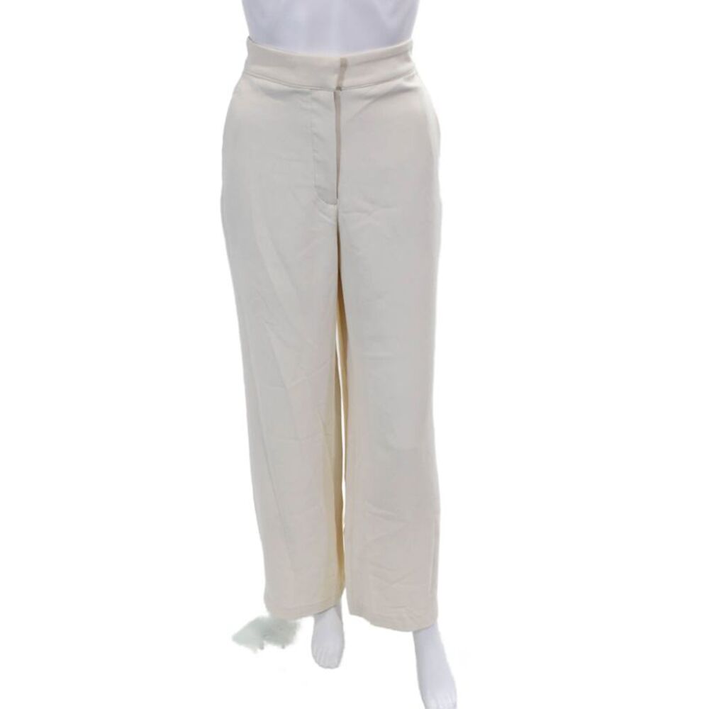 BOA. Womens High Rise Straight Leg Dress Trousers Cream White Size Small